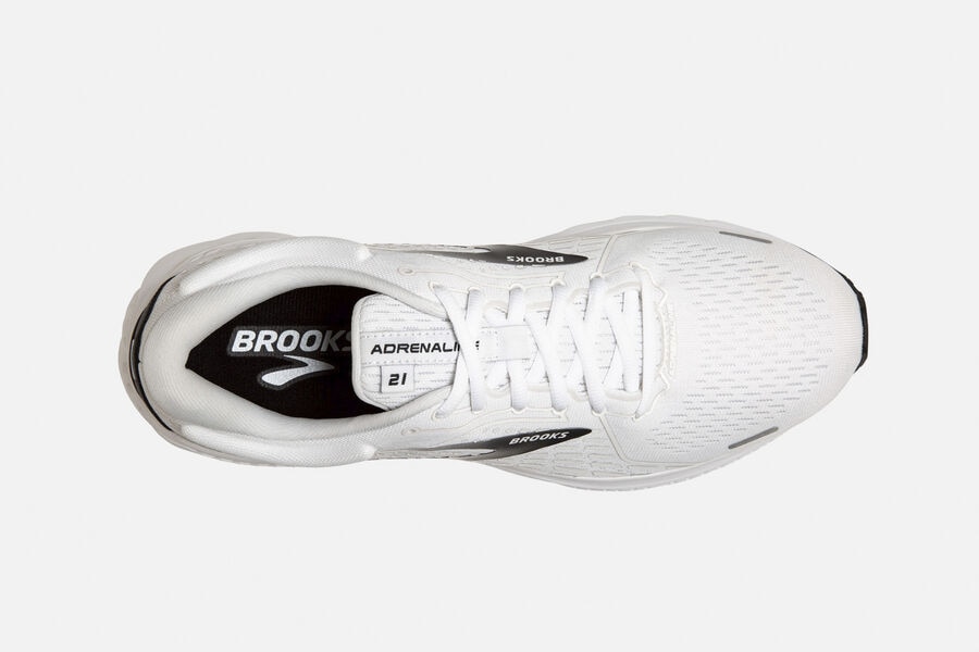 Brooks Adrenaline GTS 21 Road Running Shoes Mens - White/Black - VOZWQ-0469